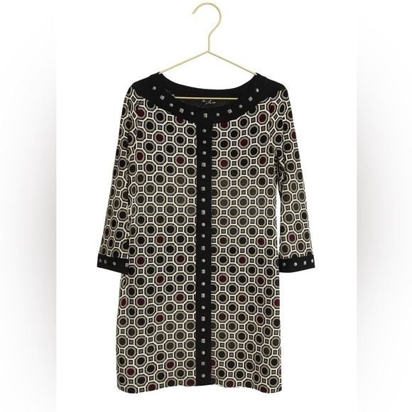 Style & Co. Tops - Petite medium women’s Style and Company patterned tunic - black, gold, maroon